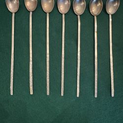 Vintage Silver Plaits Long Handel Spoons Set 