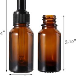 40 Amber Glass Bottles 1 Oz With Eye Dropper