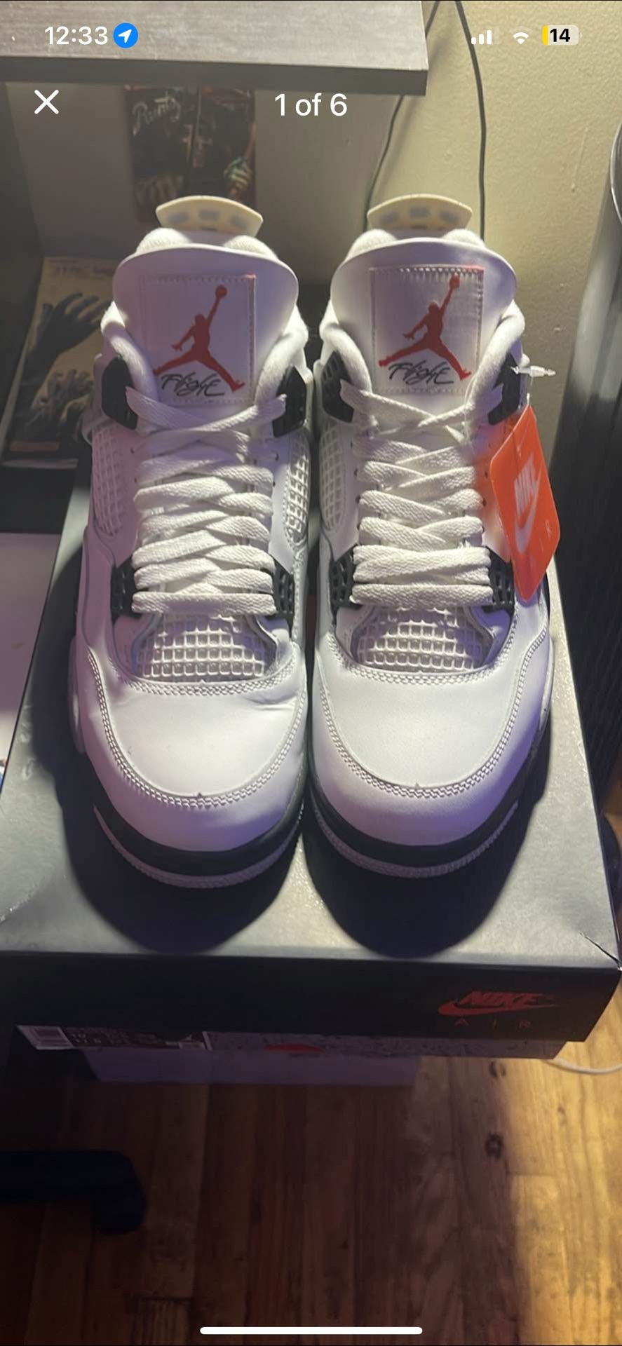 Air Jordan 4 White cement Size 10 