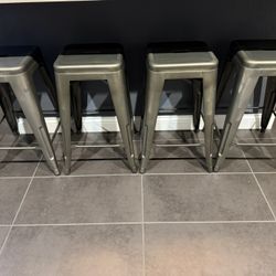 Gray Metal Bar stools