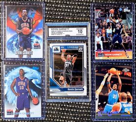 Kevin Garnett Graded 10 Slab & USA/Timberwolves Basketball Card Lot of 5