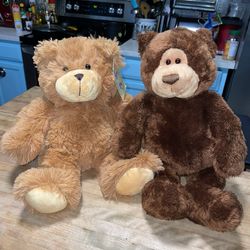 Set Of 2 Soft Plush Teddy Bears