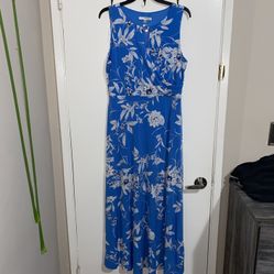 Light Blue Dress With White Flowers (Floral Dress) 