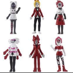 Set of 6 small action figures Hotel Hazbin Alastor Angle dust kid toy gift
