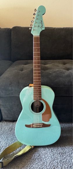 Fender Malibu Player Acoustic/Electric Guitar. Aqua Splash