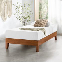 New In Box Mellow 12" Naturalista Grand Solid Wood Premium Platform Bed - Cherry