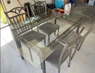 Glass Dining Table with Chairs