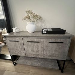 Grey Stone Pattern Foyer Cabinet / TV Console Table / Bar Cabinet