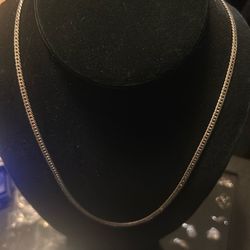 925 flat Cuban sliver chain