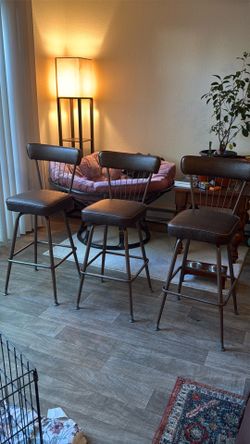 Bronze Bar Stools with Metal Legs