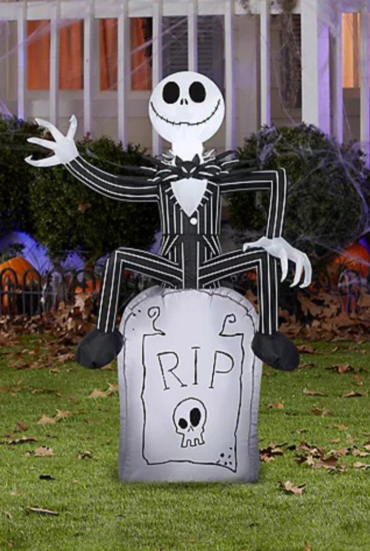 Halloween Nightmare Before Christmas Jack Or Sally Yard Blow Up