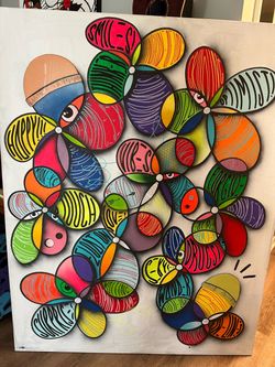 Custom abstract floral pop art original painting