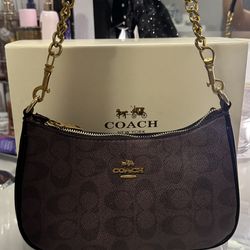 Brown and black purse