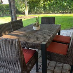 Pier One Wicker Table And 6 Chairs