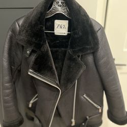 Zara Winter Moto Jacket Size S