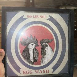 Framed Feedsack Egg Mash
