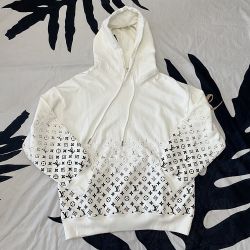  Gradient Cotton White Hoodie 