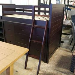 New Twin Size Loft Bed With Dresser And Bookcase