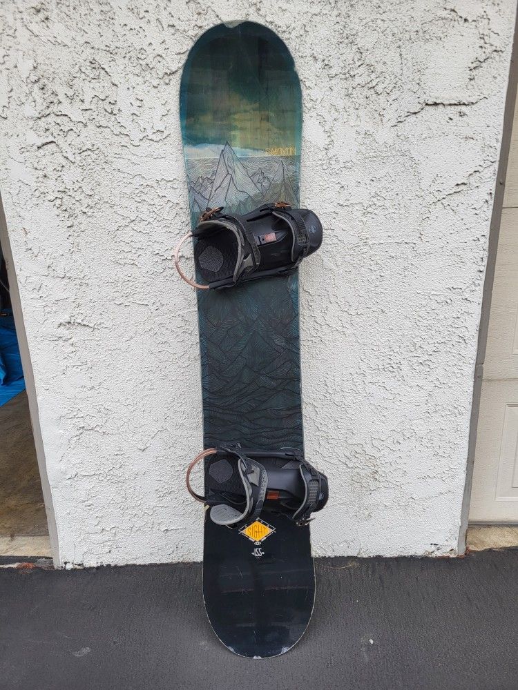 Solomon Sight 155w Snowboard and Size M/L Arbor Bindings