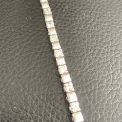 Silver Women’s Bracelet With High End Zirconi Diamonds