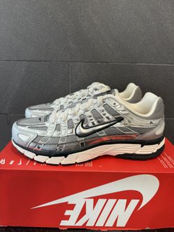 Nike P-6000 Metallic Silver Sail Black Men's Size 8.5 Sneakers CN0149-001