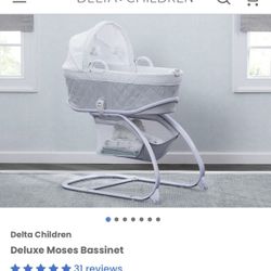 Baby Bassinet w/ Canopy & Sheets 
