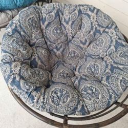 Papasan Chair Cushion (Cushion Only) (Blue & Grey)