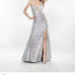 Riva  Designs Sequin Gown 