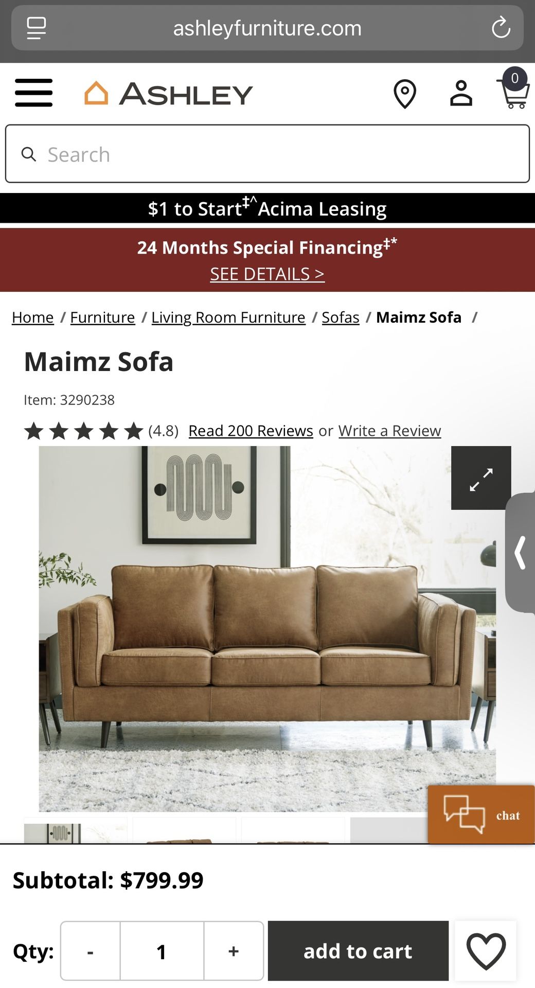 Ashley Furniture - Maimz Sofa Couch and Better Homes and Garden Rug