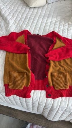 Color Block Knit Button-Up Cardigan