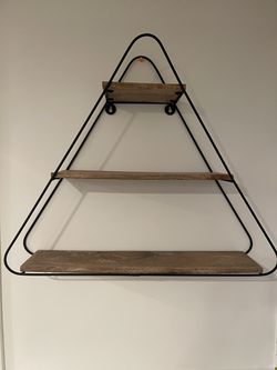 Wood and metal accent shelf