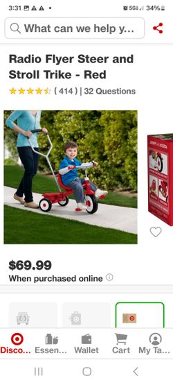Red Radio Flyer Steer And Stroll Trike