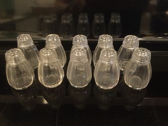 Vintage/Antique All Glass Salt & Pepper Shakers with Glass Lids 5 sets 10 total