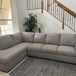 Living Spaces Gray Couch & Ottoman 