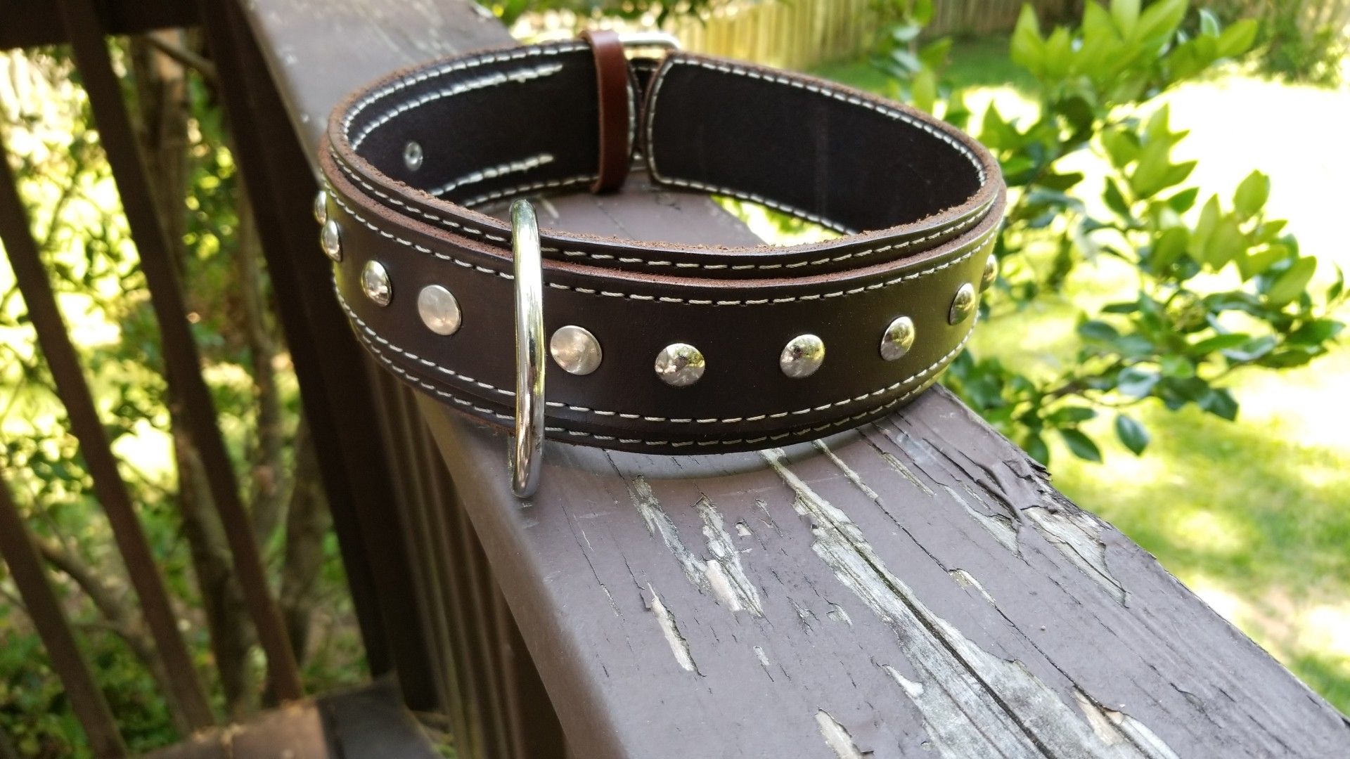 LEATHER DOG COLLAR BROWN COLOR