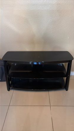 Black Glass 3-Tier TV Stand