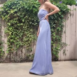 Vintage Watters and Watters Light Blue Strapless Chiffon Maxi Dress Size 2