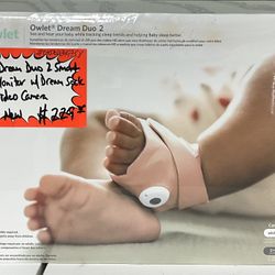 Owlet Dream Duo 2 Smart Baby Monitor W/ Dream Sock & HD Video Camera Brand New 