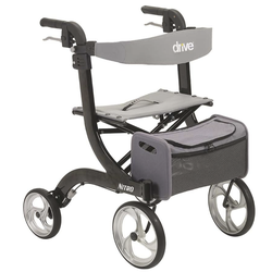 Drive Nitro Foldable Rollator Walker with Seat, black