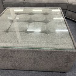 Incredible Design!!! Modern Ottoman with Tempered Glass Only @ FURNITURE LOVE ❤️ 