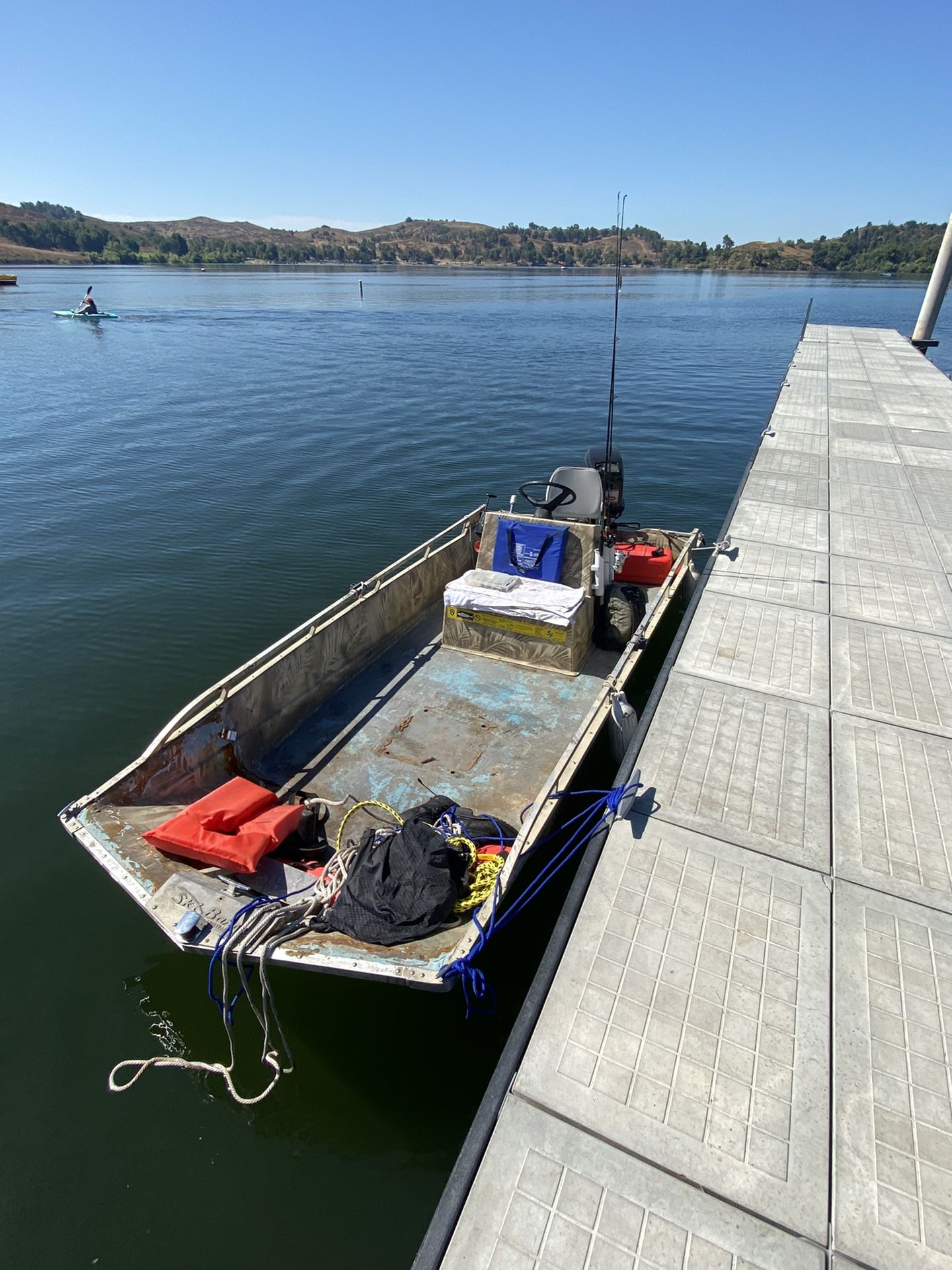 14ft Ski barge boat with 40hp mercury motor