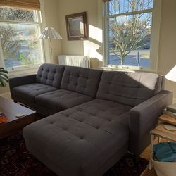 Mid century chase couch - Kasala - grey