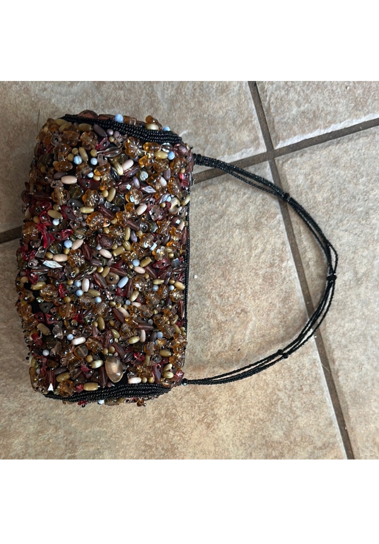 Vintage Jessica McClintock Gold and Brown Clutch with Shimmering Details