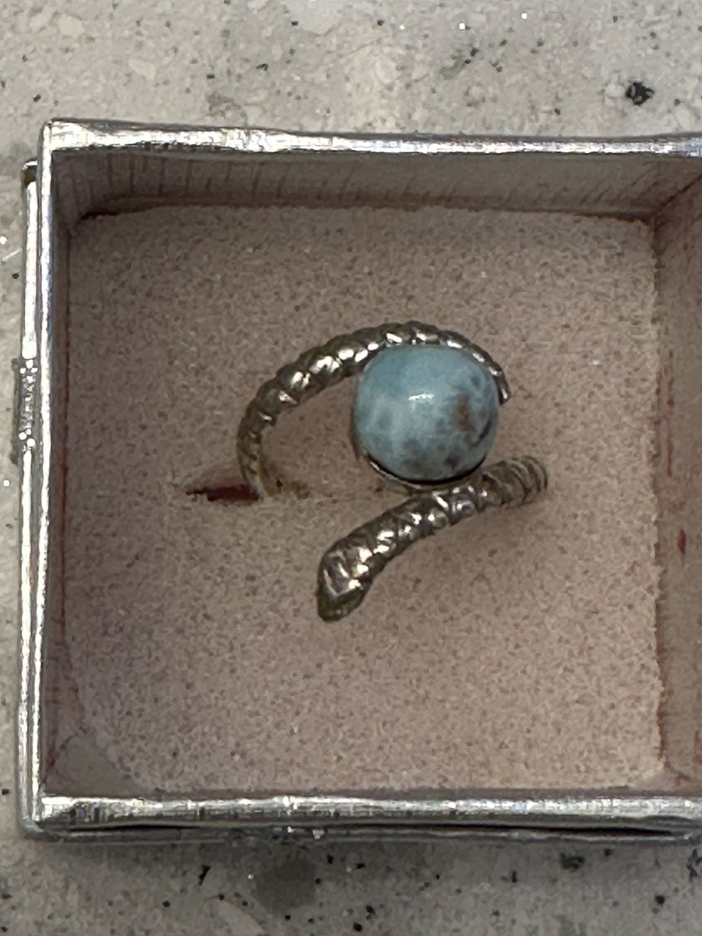 Larimar Silver Ring.