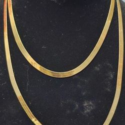 Vintage Vermeil Milor Herringbone Necklace Set