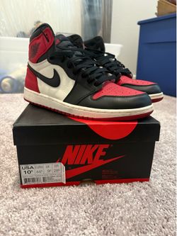Jordan 1 Retro Bred Toe Size 10.5 Worn Authentic OG Box