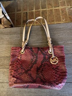 Michael Kors Red Snakeskin Purse