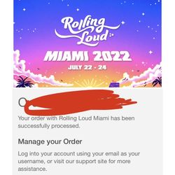Rolling loud GA Tickets 
