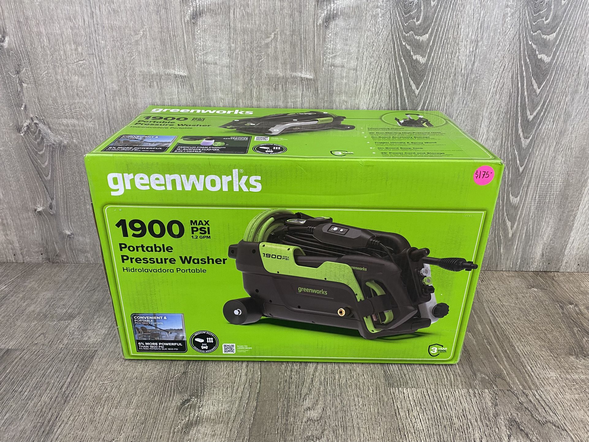 Greenworks 1900PSI Portable Pressure Washer GPW1902