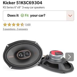 Kicker 3 Component 6x9 Speakers 